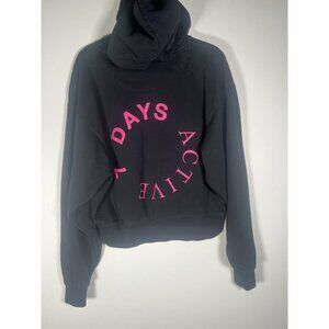7 Days Active Womens black Oversized‎ Hoodie S heavyweight logo streetwear